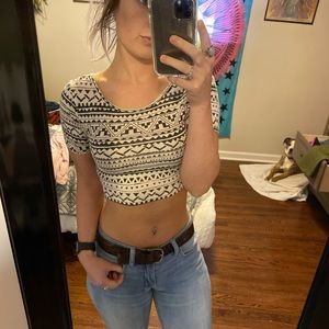tribal print crop-top